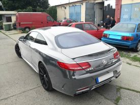 Mercedes S63 AMG autófóliázás: Teckwrap Steel Jet Black CHM10E autó fóliával 9